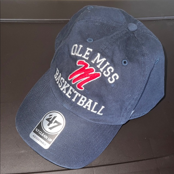 ‘47 Brand Ole Miss Basketball Adjustable Hat, Navy, One Size - Picture 1 of 10
